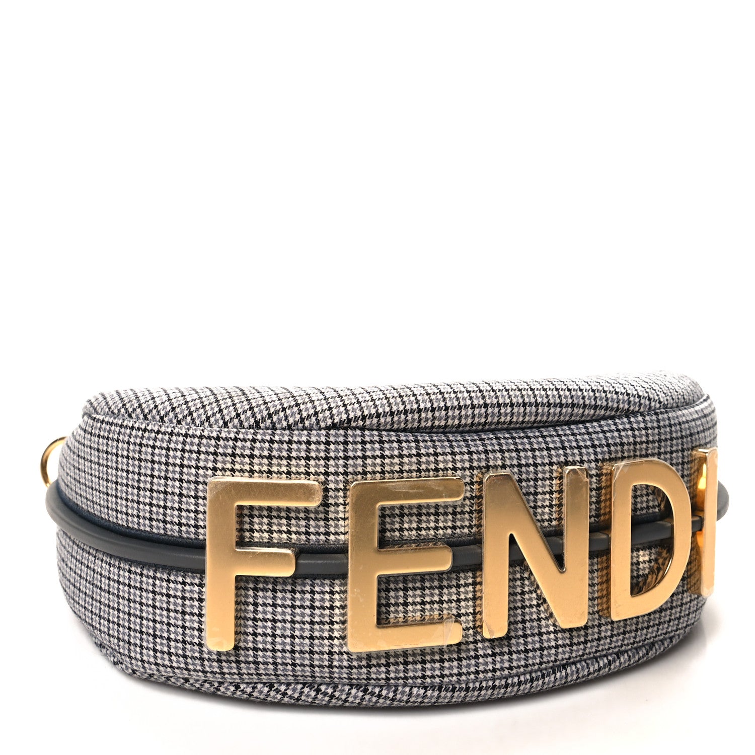 Fendi Wool Vitello Grace Small Houndstooth Small Fendigraphy Hobo Bag Grigio Anthracite 4 of 10