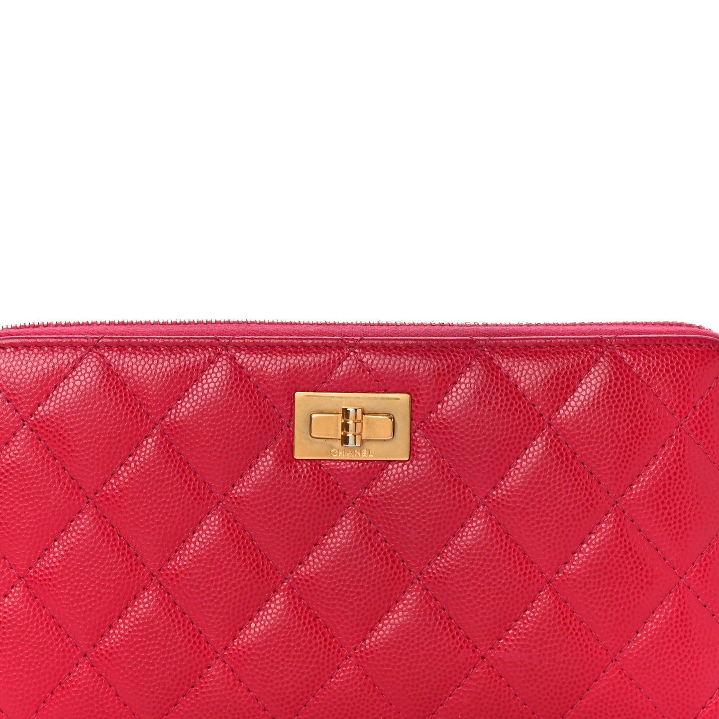 Caviar Quilted Reissue Zip Around Wallet Pink