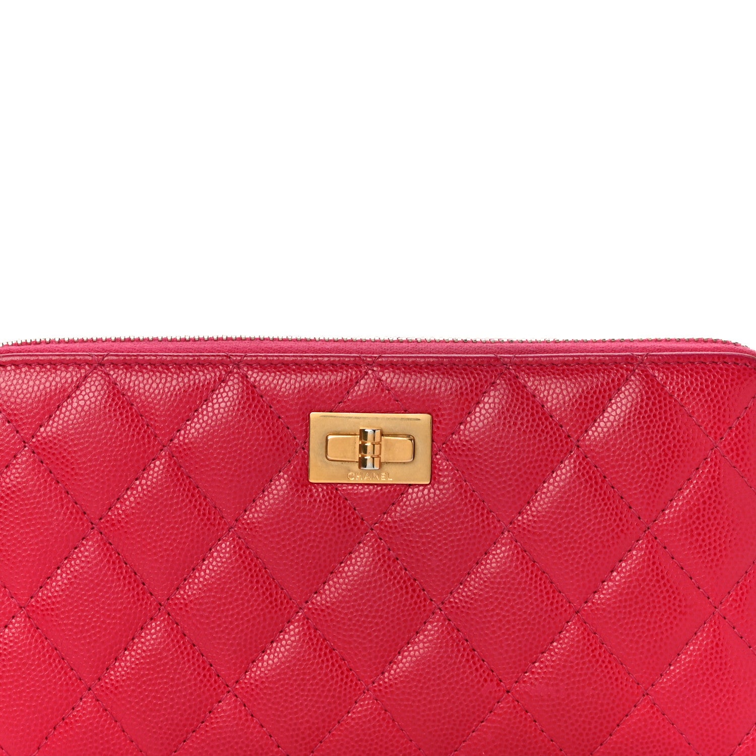 Chanel Caviar Quilted Reissue Zip Around Wallet Pink 9 of 18