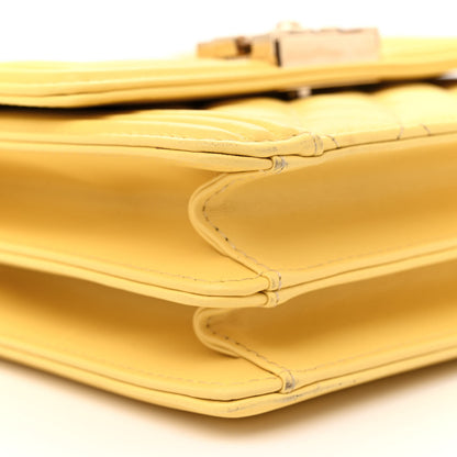Chanel Lambskin Quilted North South Boy Flap Yellow 9 of 13