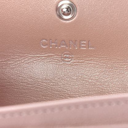 Chanel Goatskin Camellia Embossed Card Holder Wallet Light Pink 6 of 9
