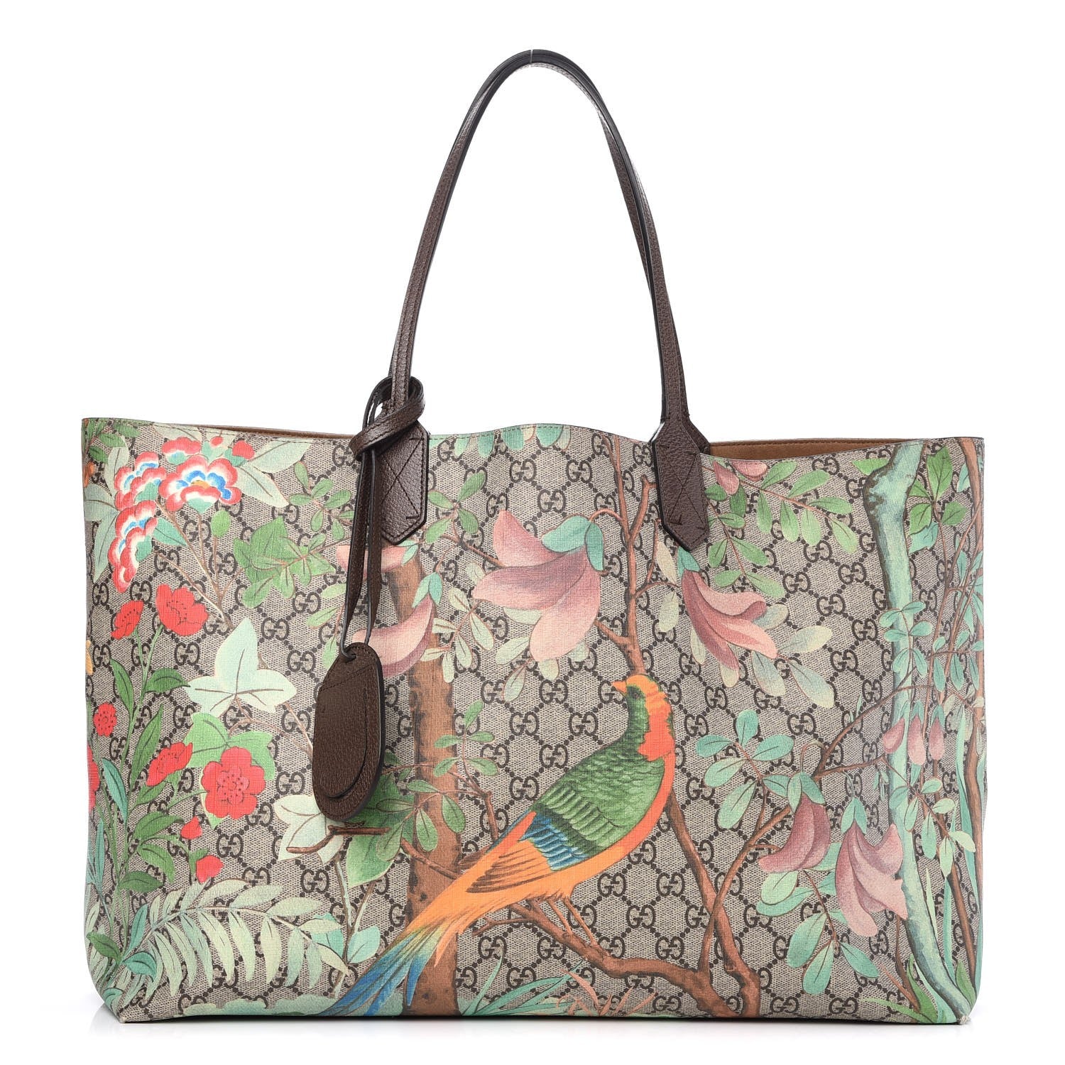 Gucci GG Supreme Monogram Tian Large Shopping Tote Beige Multicolor New Acero 1 of 12
