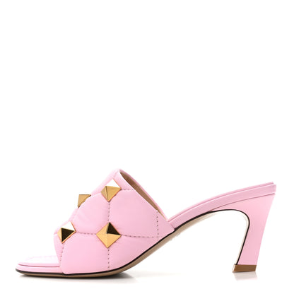 Valentino Garavani VALENTINO GARAVANI Nappa Quilted Roman Stud 65mm Slide Sandals 37 Giacinto 1 of 8