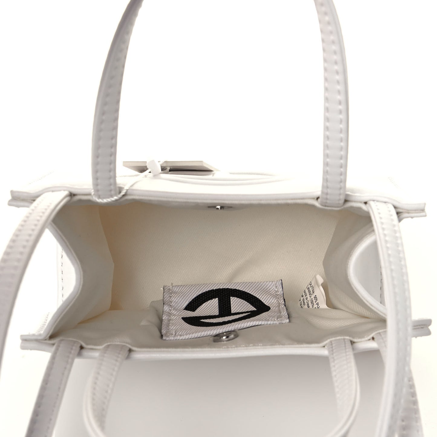 Vegan Leather Small Shopping Bag White