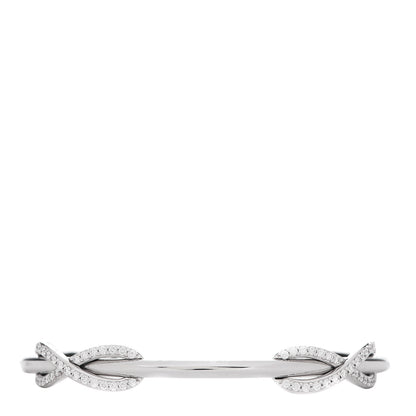 Tiffany 18K White Gold Diamond Double Infinity Cuff Bracelet 1 of 5