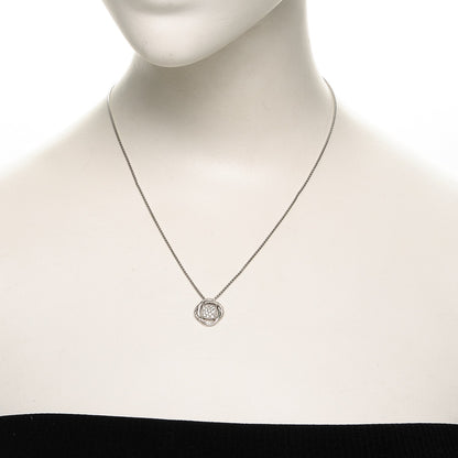 David Yurman Sterling Silver Diamond 7mm Infinity Pendant Necklace 2 of 4