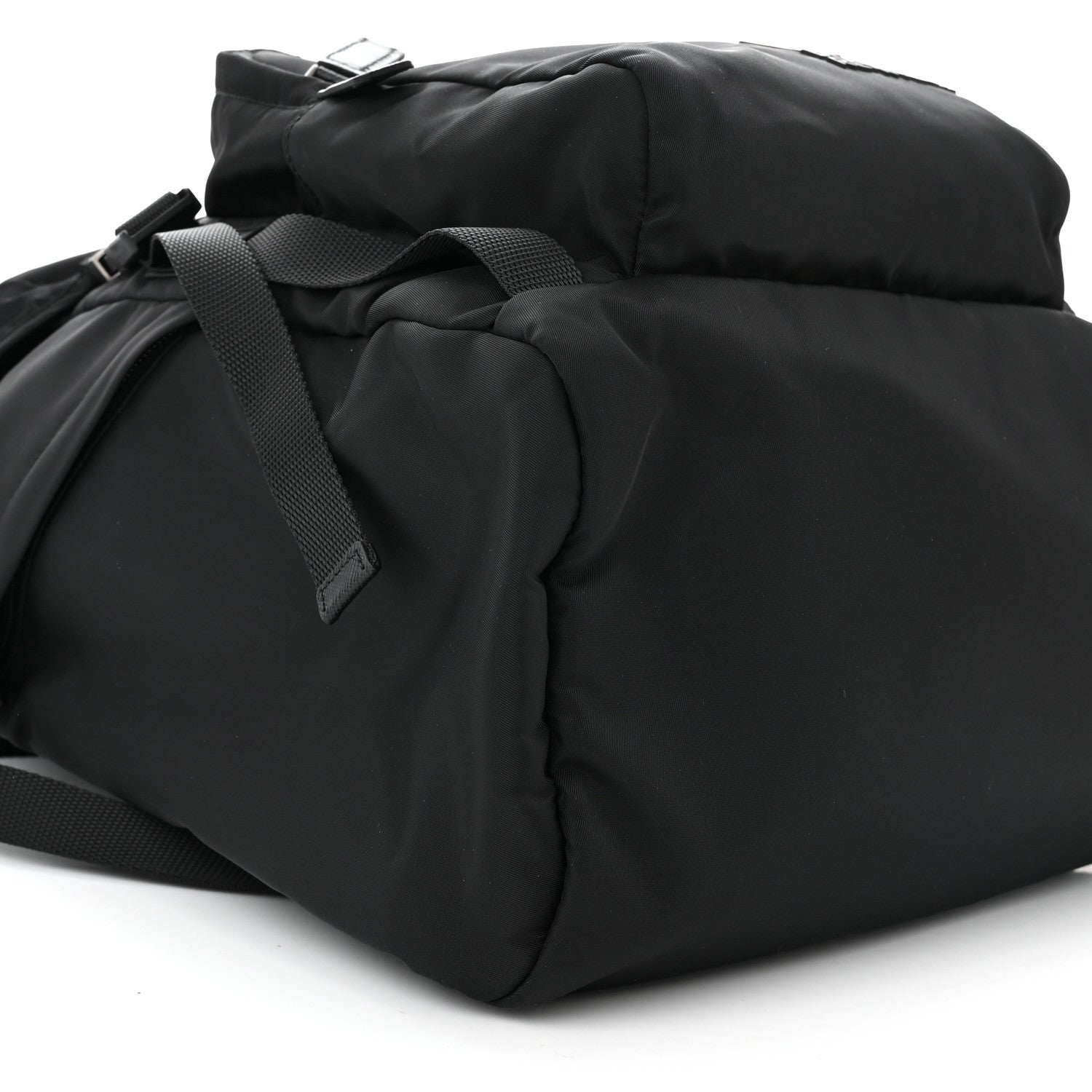 Prada Re-Nylon Saffiano Logo Double Buckle Backpack Black 9 of 10