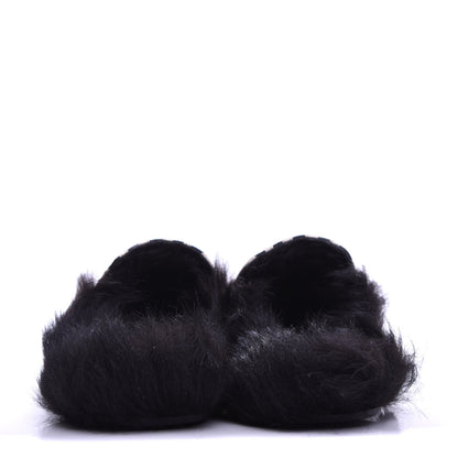 Gucci Malaga Kid Fur Zebra Inlay Womens Princetown Slippers 36 Mystic White Black 5 of 7