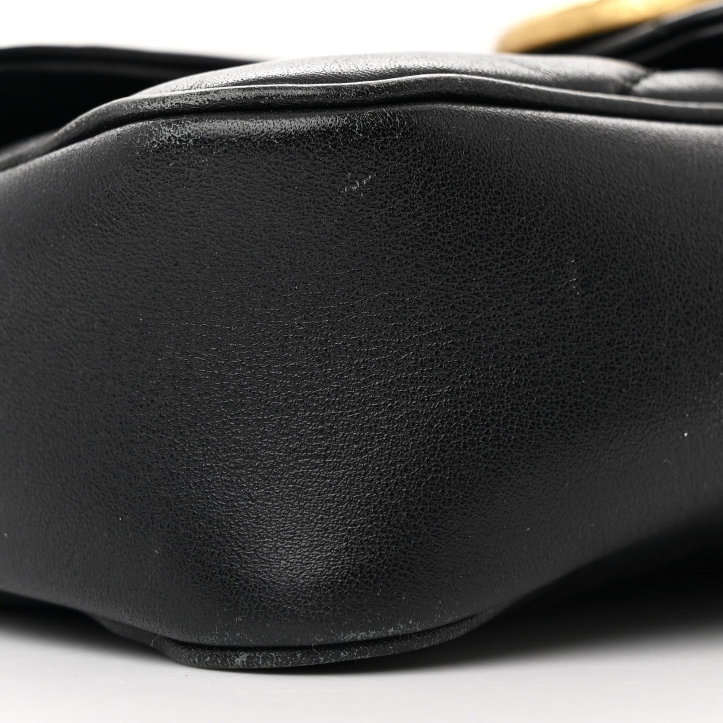 Calfskin Matelasse Super Mini GG Marmont Shoulder Bag Black