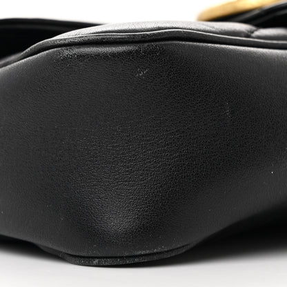 Gucci Calfskin Matelasse Super Mini GG Marmont Shoulder Bag Black 9 of 11