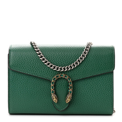 Gucci Calfskin Mini Dionysus Chain Wallet Emerald 1 of 9