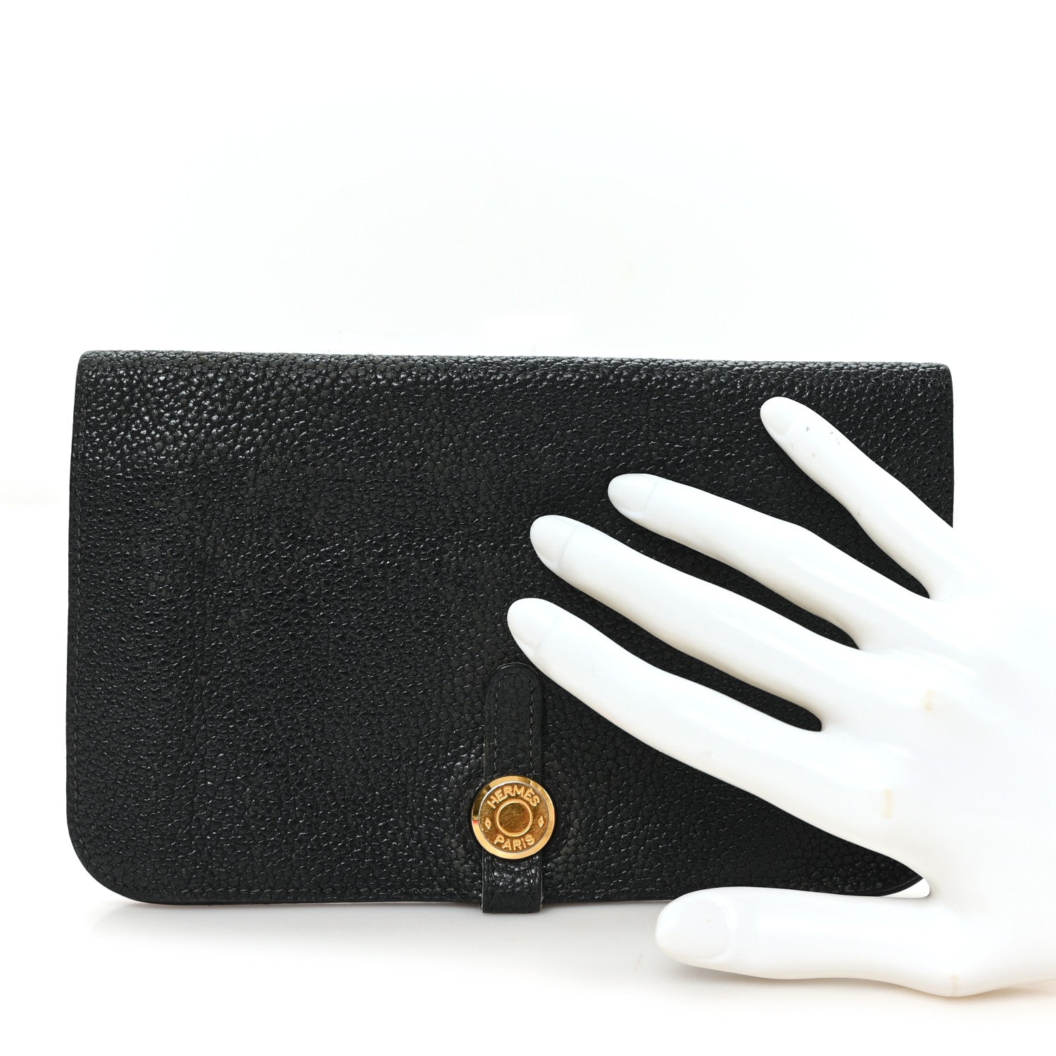 Hermes Togo Dogon Duo Wallet Black 2 of 11