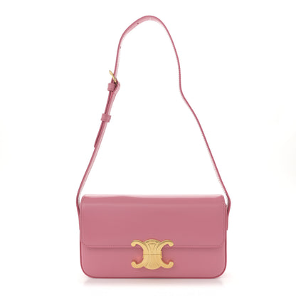 Celine Shiny Calfskin Triomphe Shoulder Bag Flamingo 1 of 12