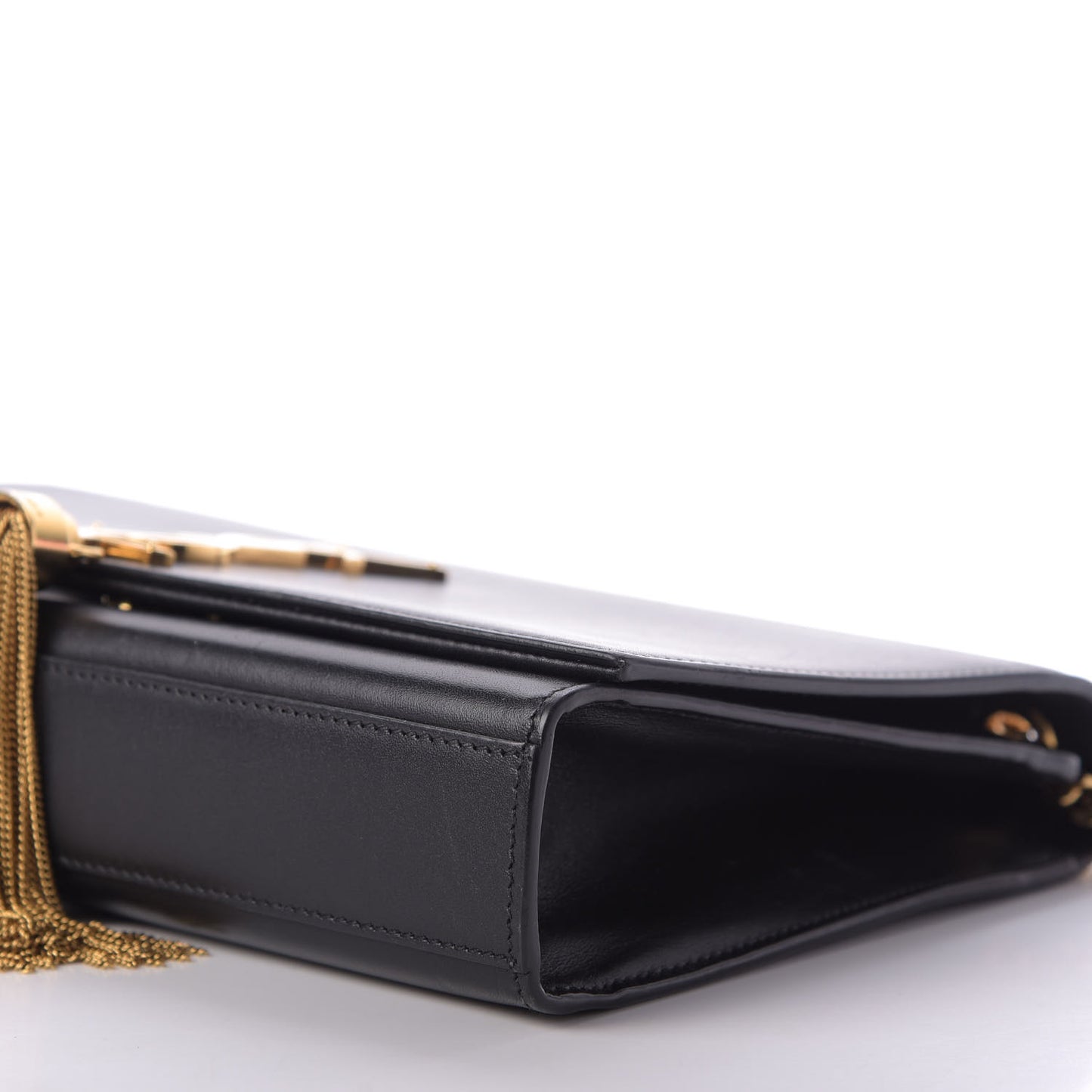 Smooth Calfskin Medium Classic Monogram Kate Tassel Satchel Black