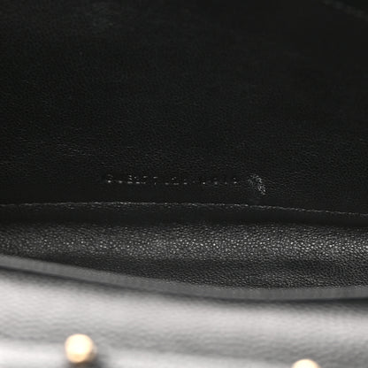 Saint Laurent Grain De Poudre Matelasse Chevron Monogram Chain Wallet Black 8 of 15