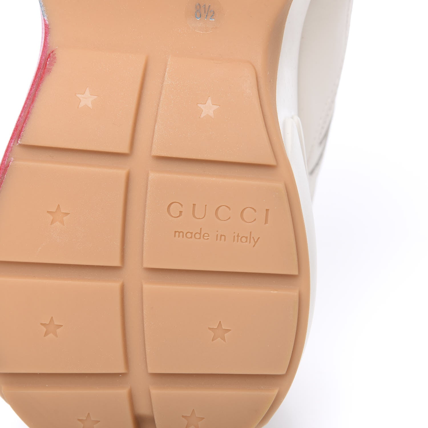 Gucci Calfskin Web Printed Mens Rhyton Sneakers 8.5 Mystic White 6 of 8