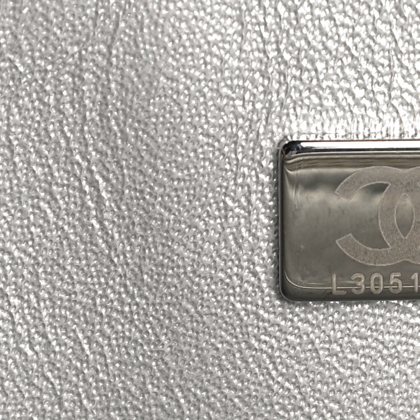 Metallic Grained Calfskin Quilted 2.55 Reissue Mini Flap Silver