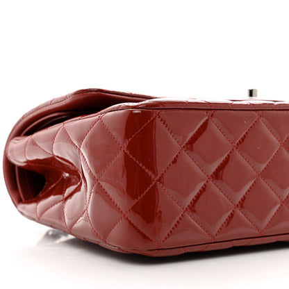 Chanel Patent Quilted Jumbo Double Flap Dark Red 9 of 10