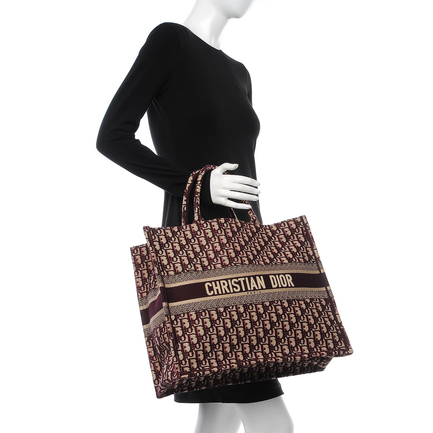 Christian Dior Oblique Large Book Tote Burgundy Multicolor 2 of 12