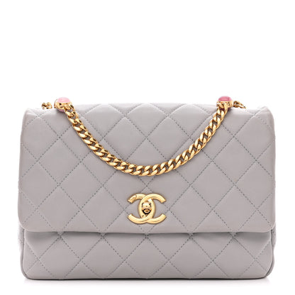 Chanel Lambskin Resin Quilted Flap Grey 1 of 11