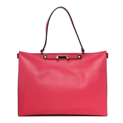 Valentino Garavani Vitello Rockstud Shoulder Tote Pop Fuxia 1 of 13