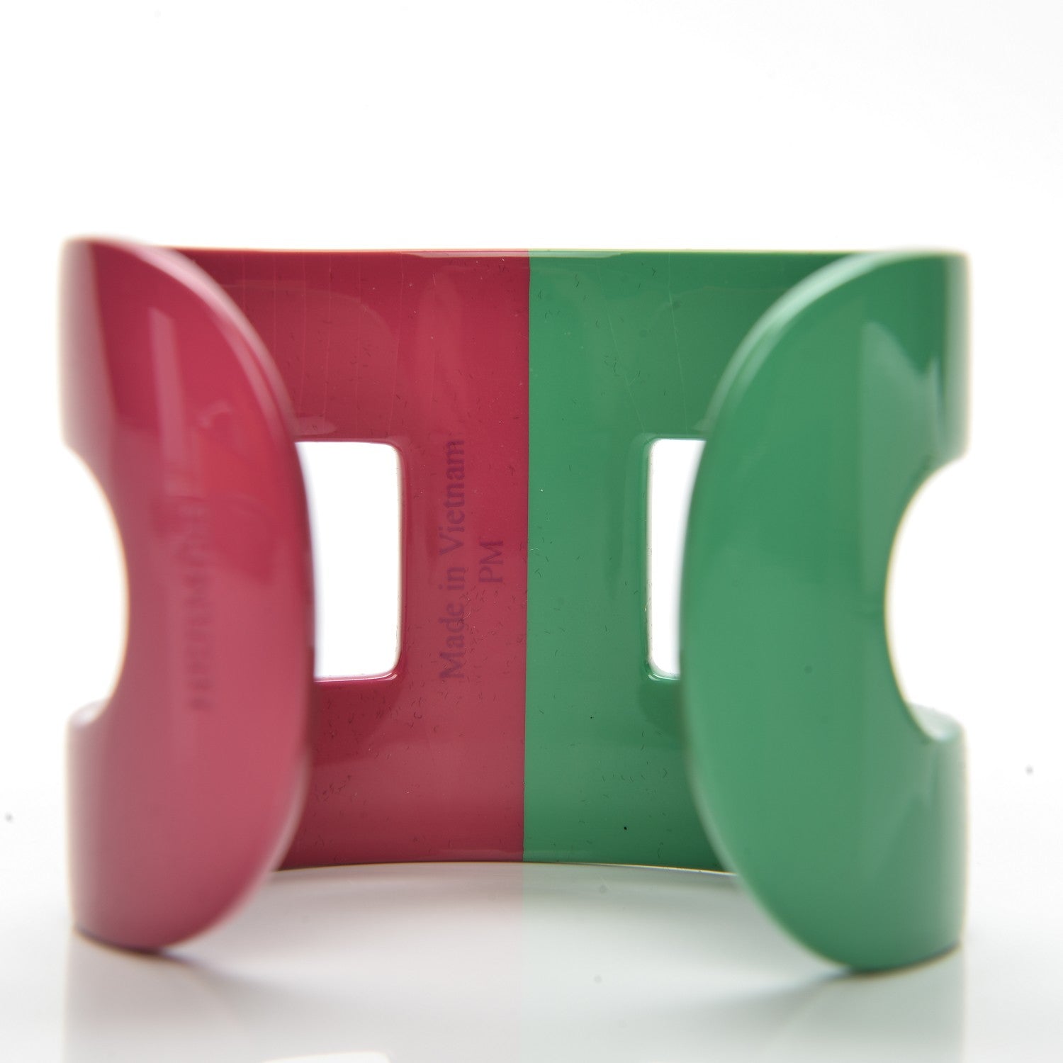 Hermes Lacquered Wood Ano Bracelet PM Intense Green Azalea 5 of 5