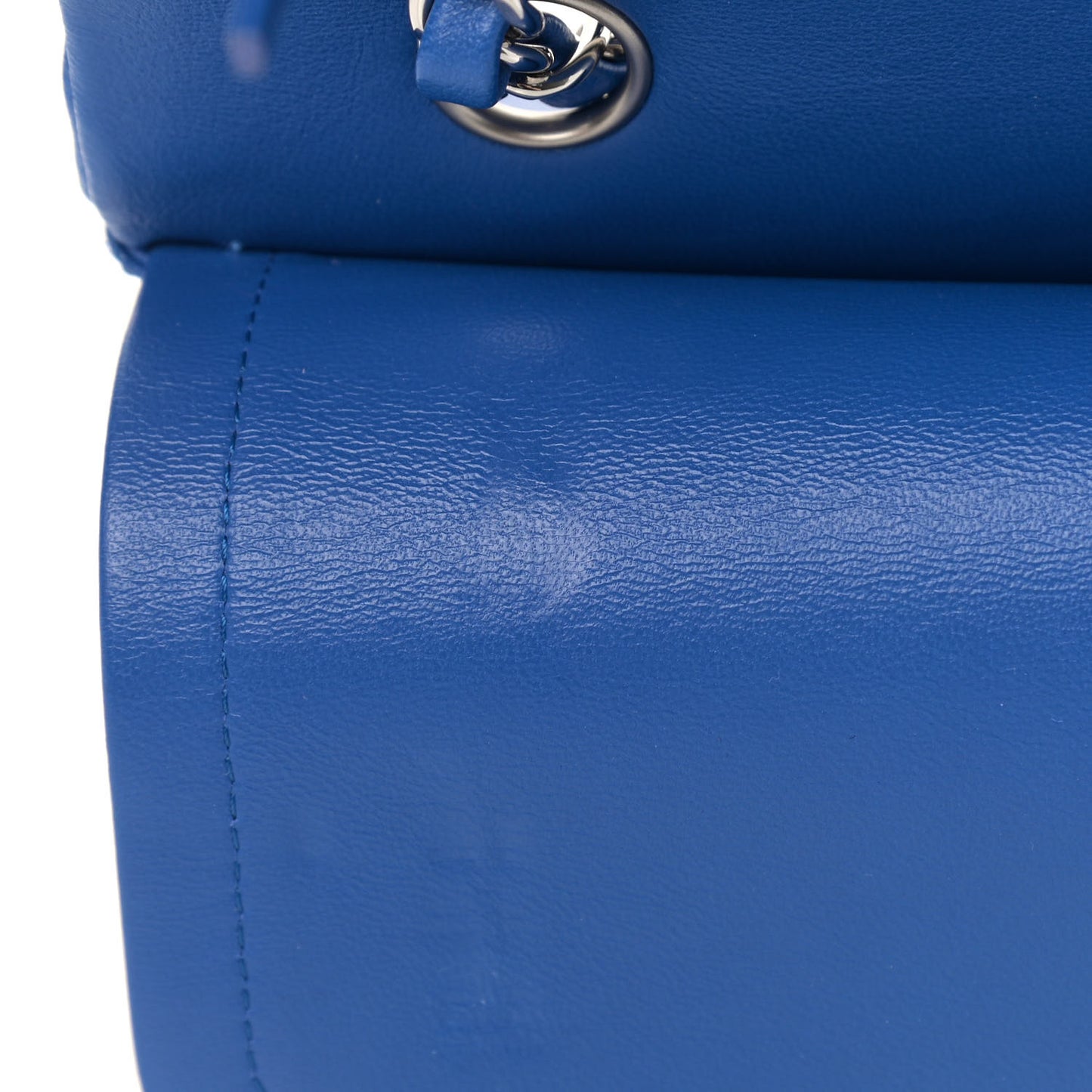 Lambskin Quilted Medium Double Flap Blue