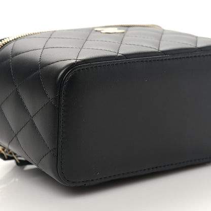 Chanel Lambskin Quilted Small Top Handle Vanity Case With Chain Black 7 of 8