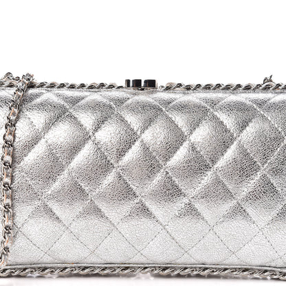 Chanel Metallic Lambskin Small Chain Around Clutch Silver 10 of 15