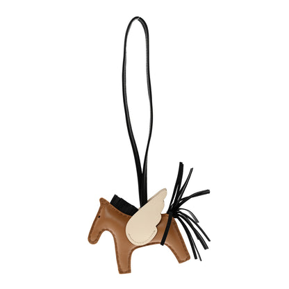 Hermes Milo Lambskin Grigri Rodeo Pegase Horse Bag Charm PM Chai Black Nata 1 of 6
