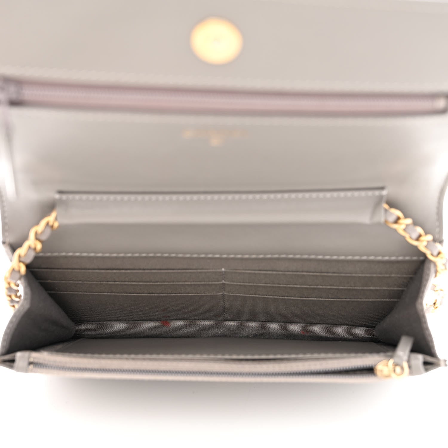 Chanel Caviar Quilted Boy Wallet On Chain WOC Grey 5 of 13