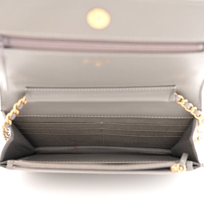 Chanel Caviar Quilted Boy Wallet On Chain WOC Grey 5 of 13