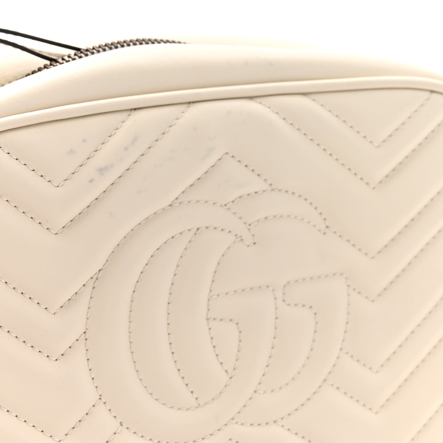 Gucci Calfskin Matelasse Small GG Marmont Chain Shoulder Bag White 13 of 13