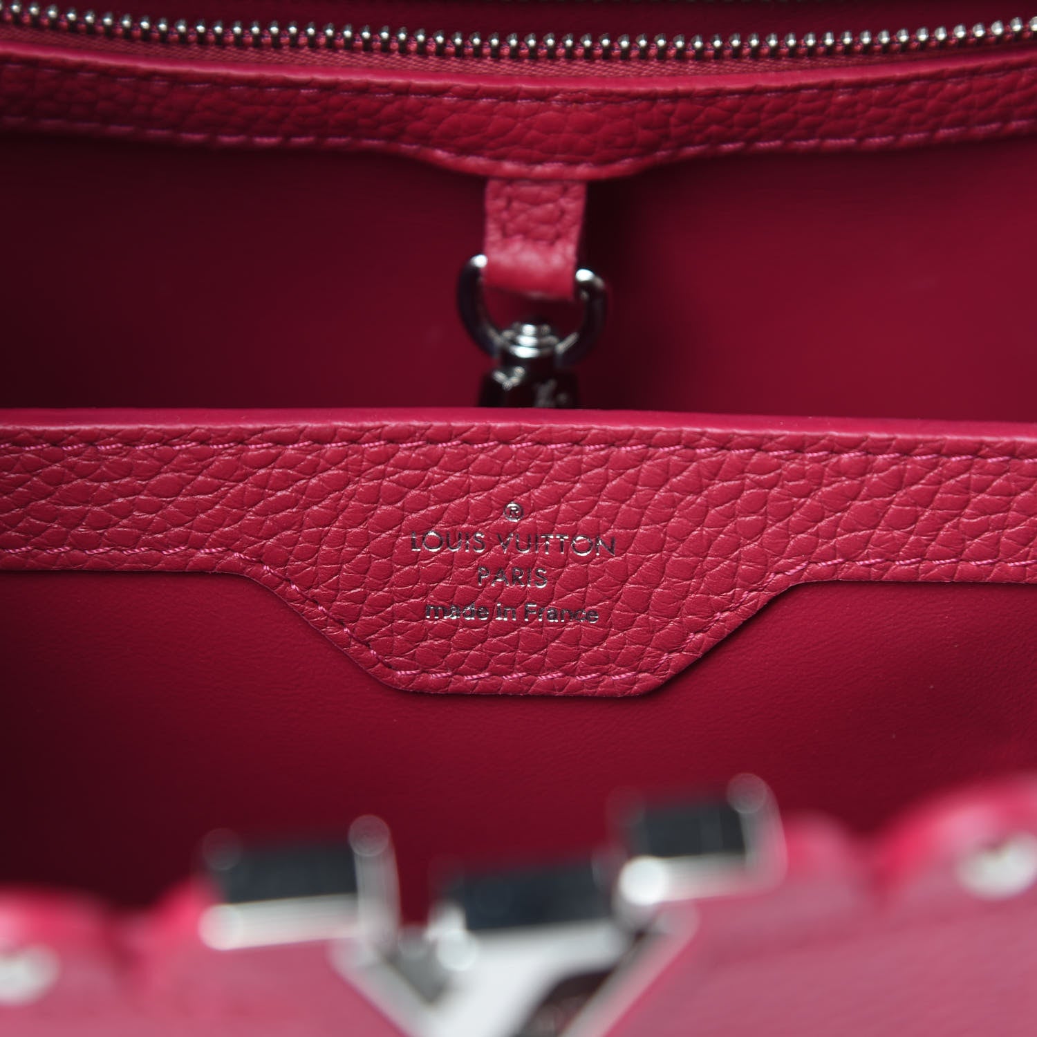 Louis Vuitton Taurillon Lace Croquets Capucines BB Groseille 6 of 11