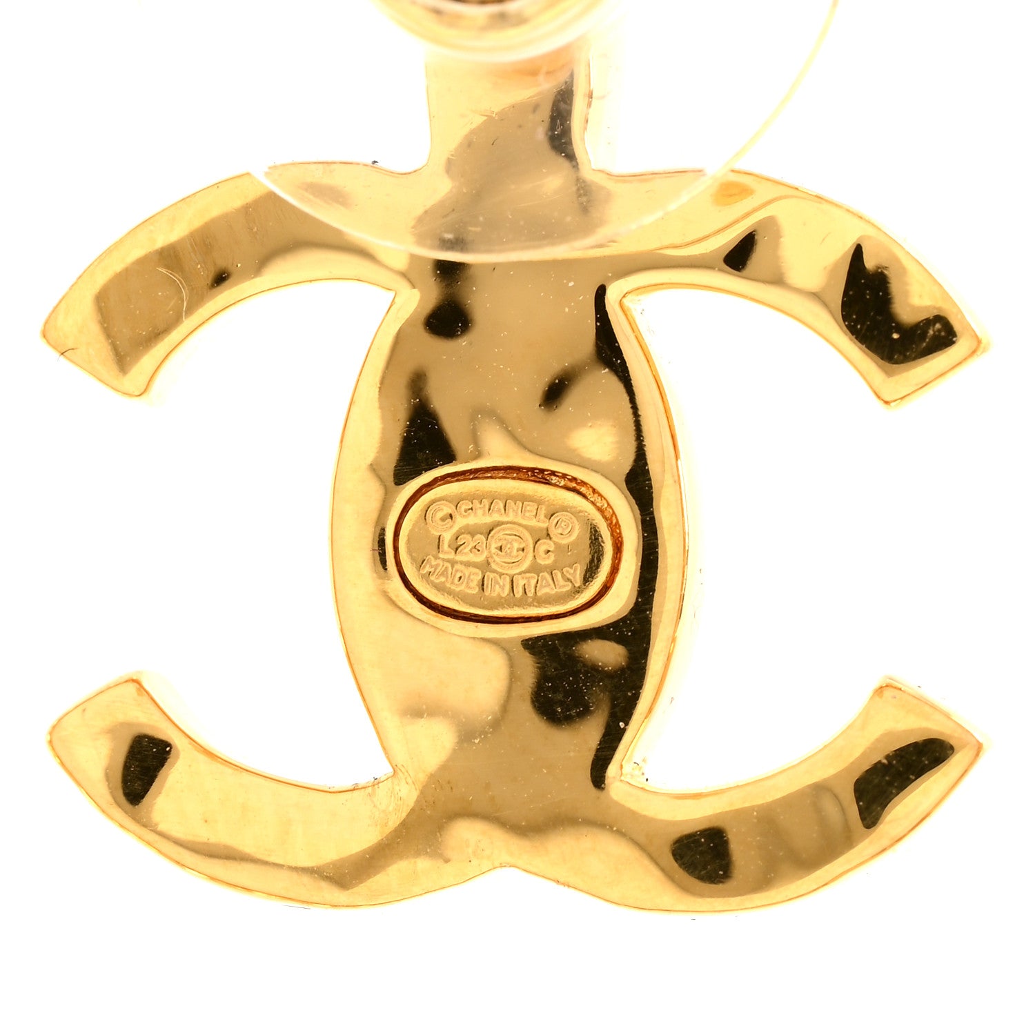 Chanel Crystal Heart CC Earrings Gold 4 of 5