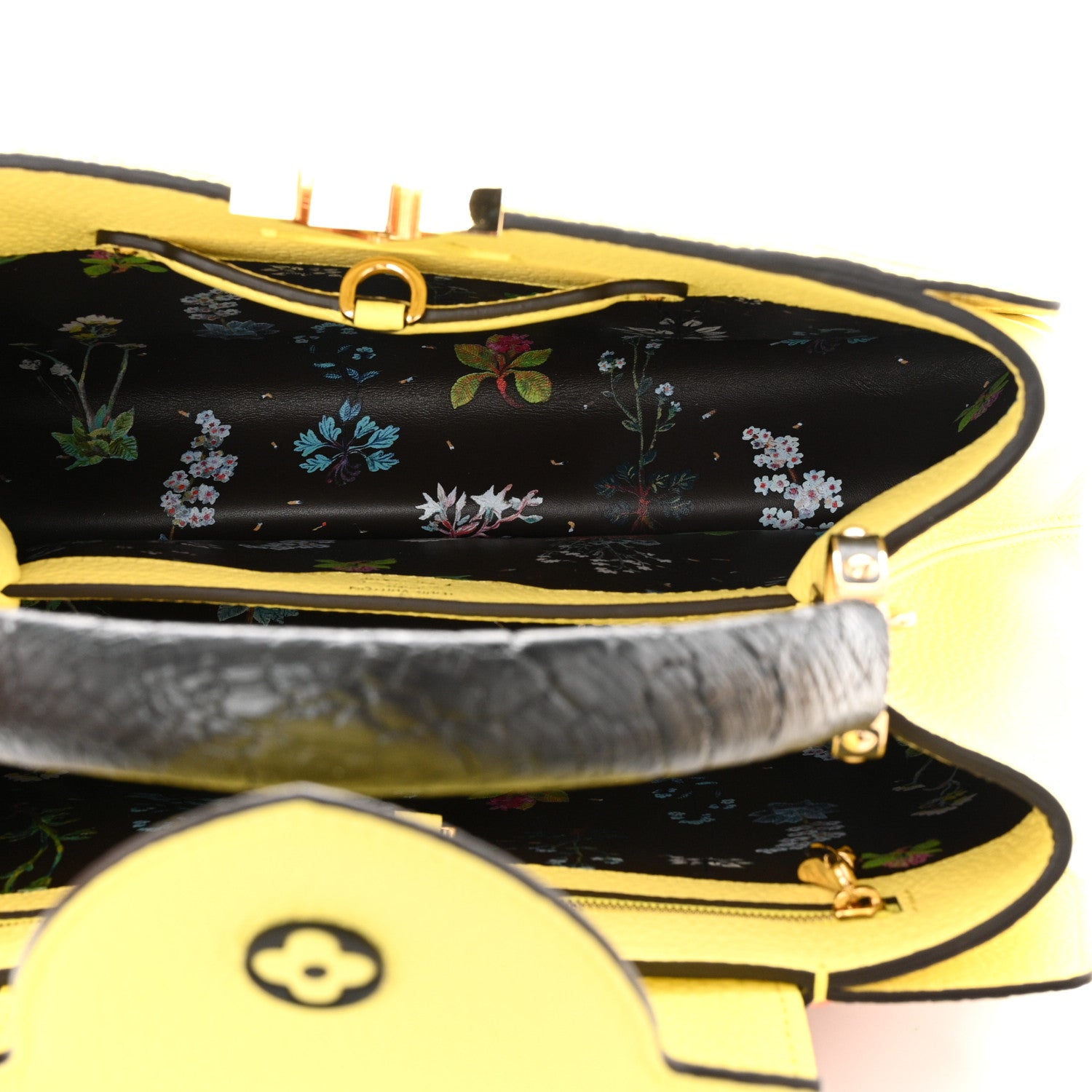Louis Vuitton Taurillon Embroidered Tenderness Capucines MM Yellow Multicolor 5 of 13