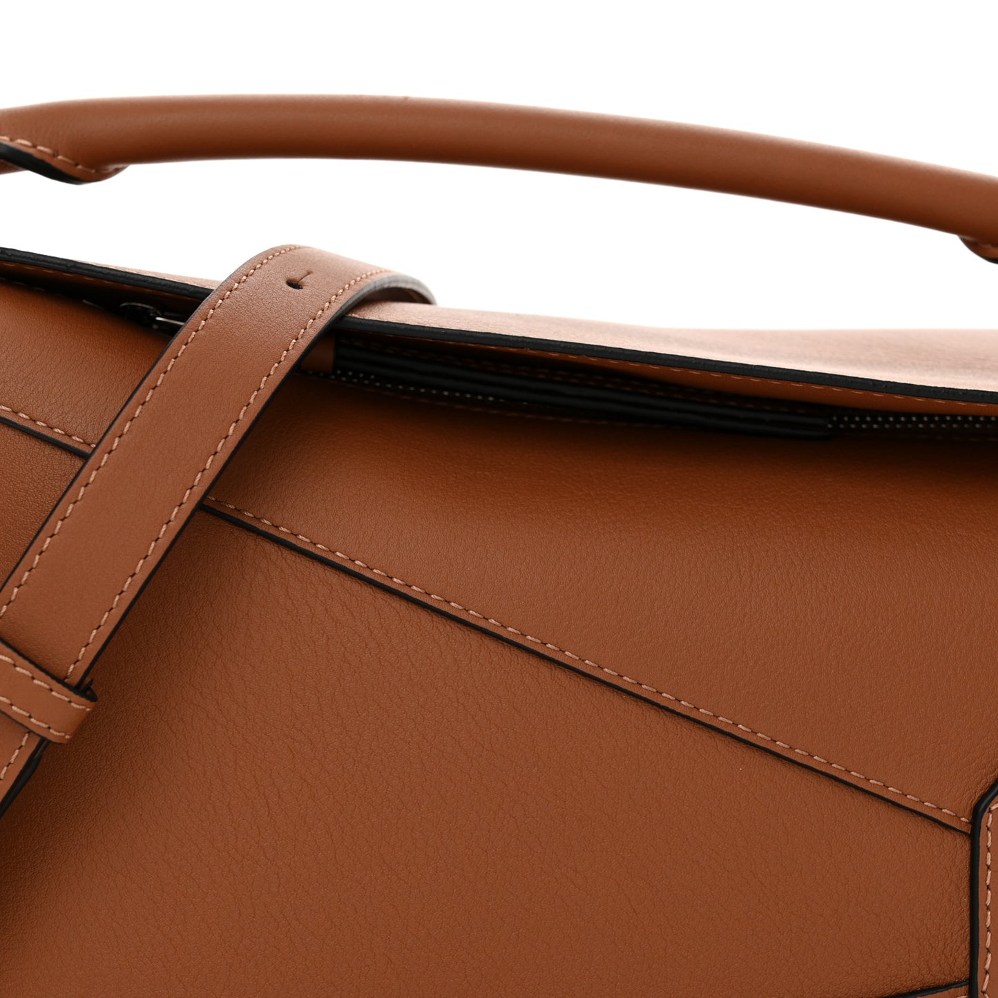 Calfskin Small Puzzle Edge Bag Tan