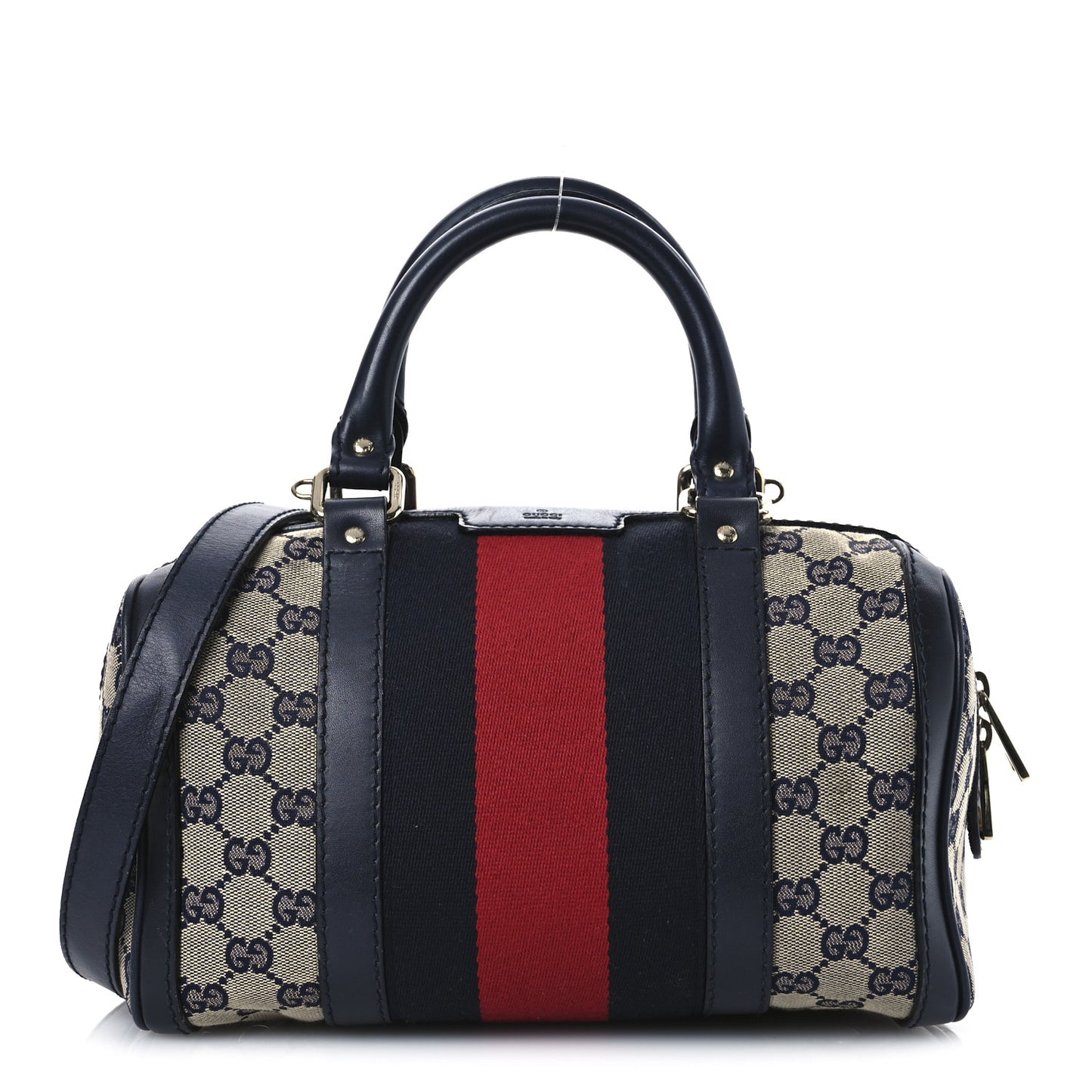 Monogram Vintage Web Small Boston Navy