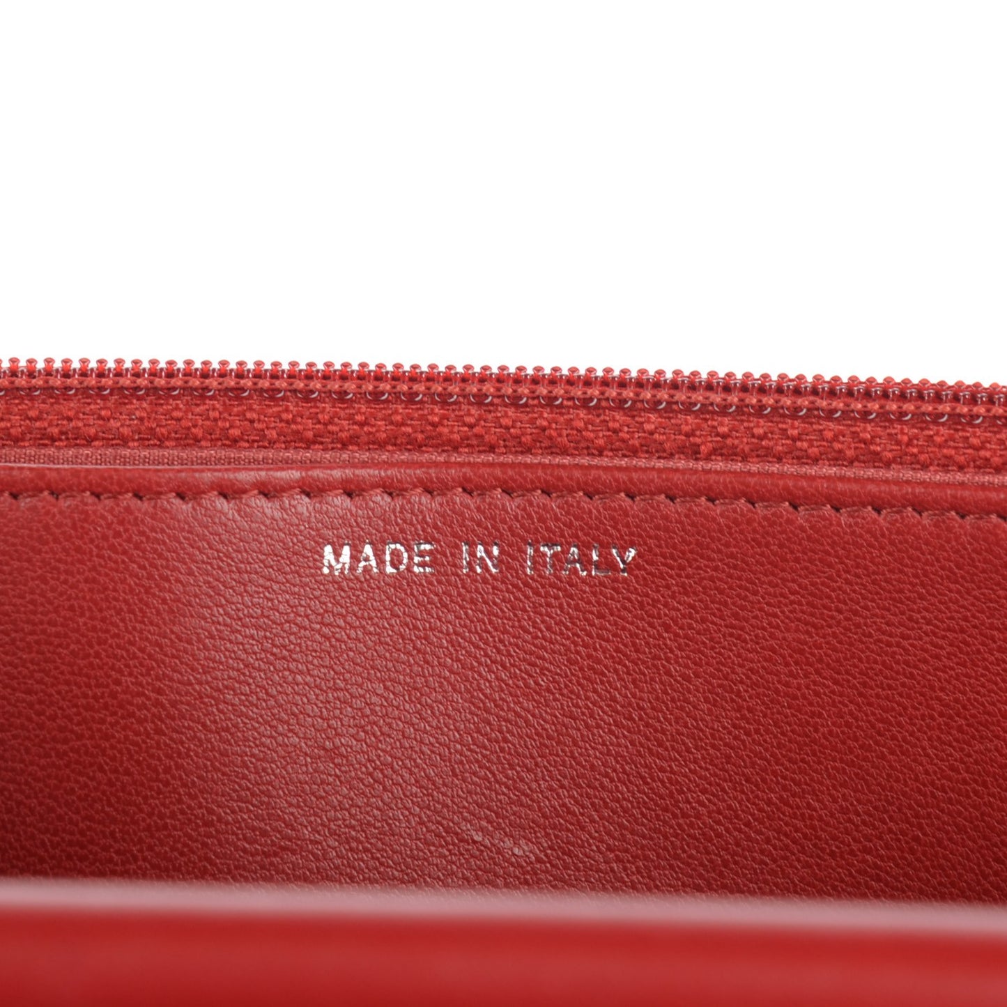 Lambskin Quilted Wallet On Chain WOC Red
