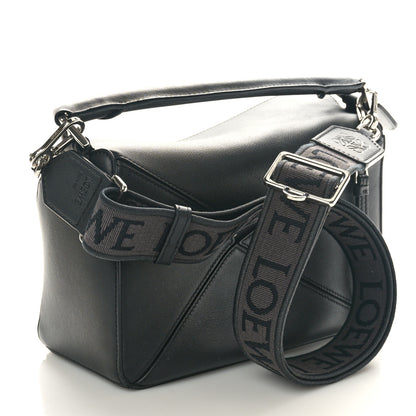 Loewe Satin Calfskin Small Puzzle Bag Black 3 of 9