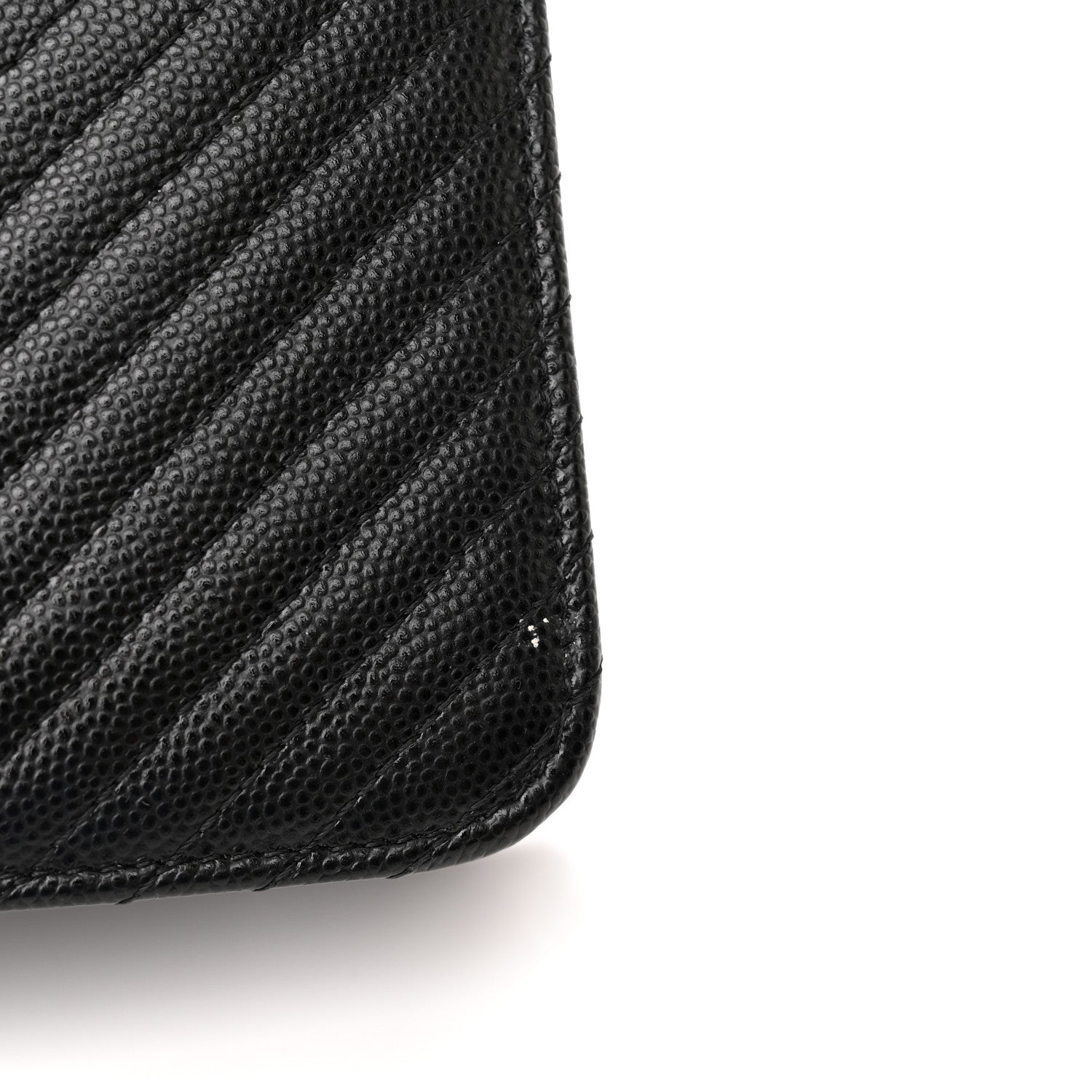 Chanel Caviar Chevron Quilted Wallet On Chain WOC Black 12 of 13