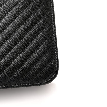 Chanel Caviar Chevron Quilted Wallet On Chain WOC Black 12 of 13