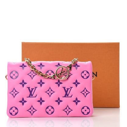 Louis Vuitton Lambskin Embossed Monogram Vuittamins Pochette Coussin Rose Violet 10 of 10