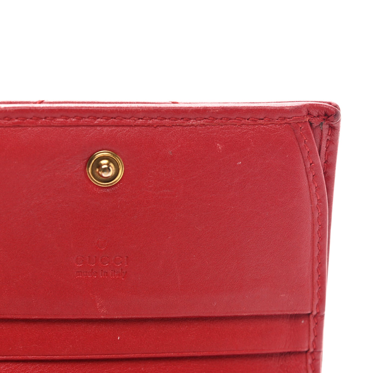 Gucci Calfskin Matelasse GG Marmont Card Case Wallet Hibiscus Red 12 of 16