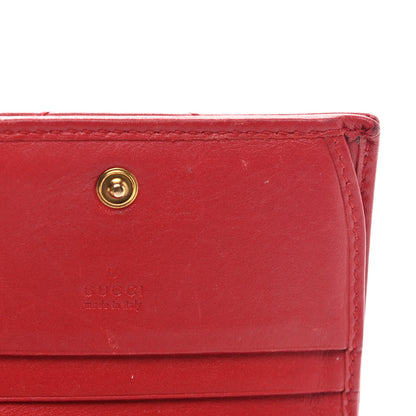 Gucci Calfskin Matelasse GG Marmont Card Case Wallet Hibiscus Red 12 of 16
