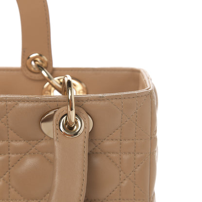 Christian Dior Lambskin Cannage Medium Lady Dior Beige 9 of 18