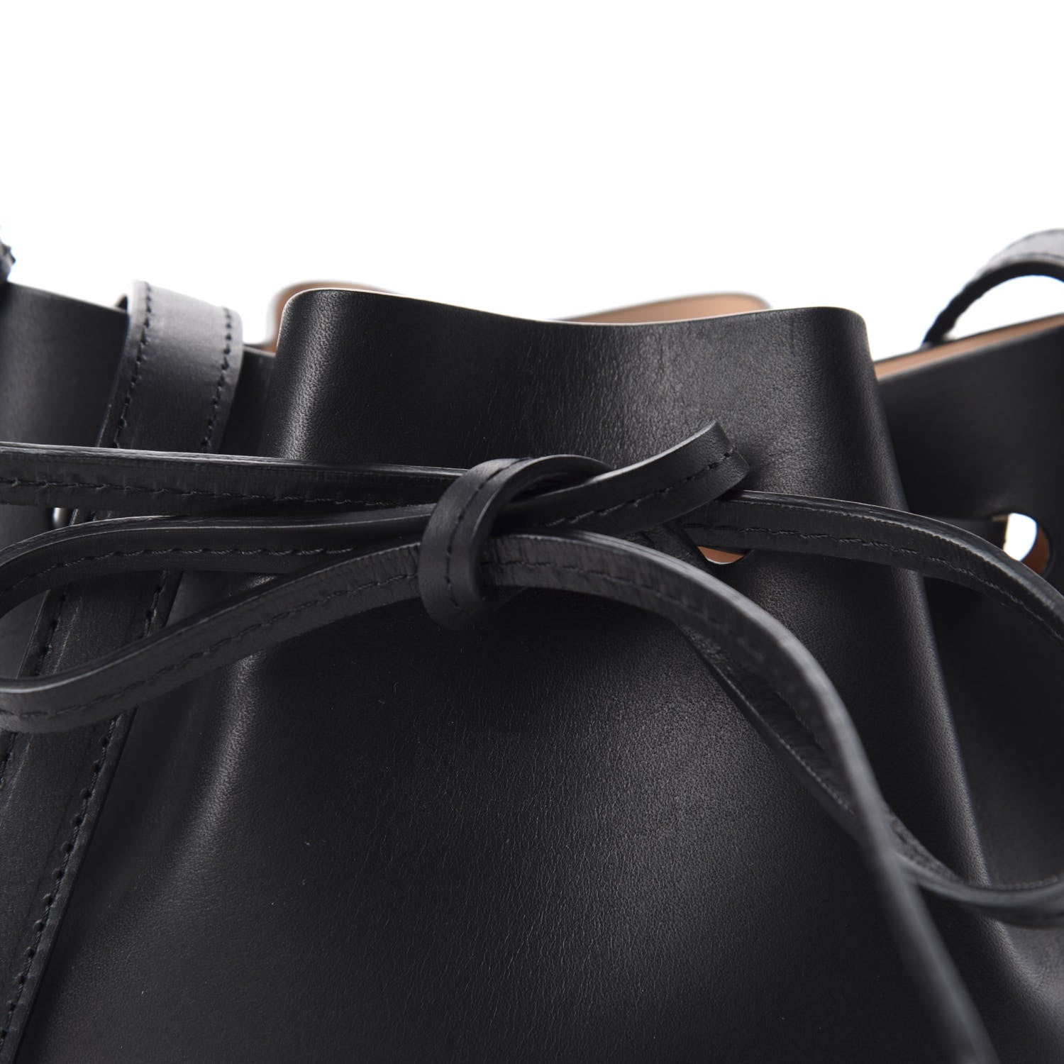 Mansur Gavriel Vegetable Tanned Calfskin Mini Mini Bucket Bag Black Ballerina 10 of 11