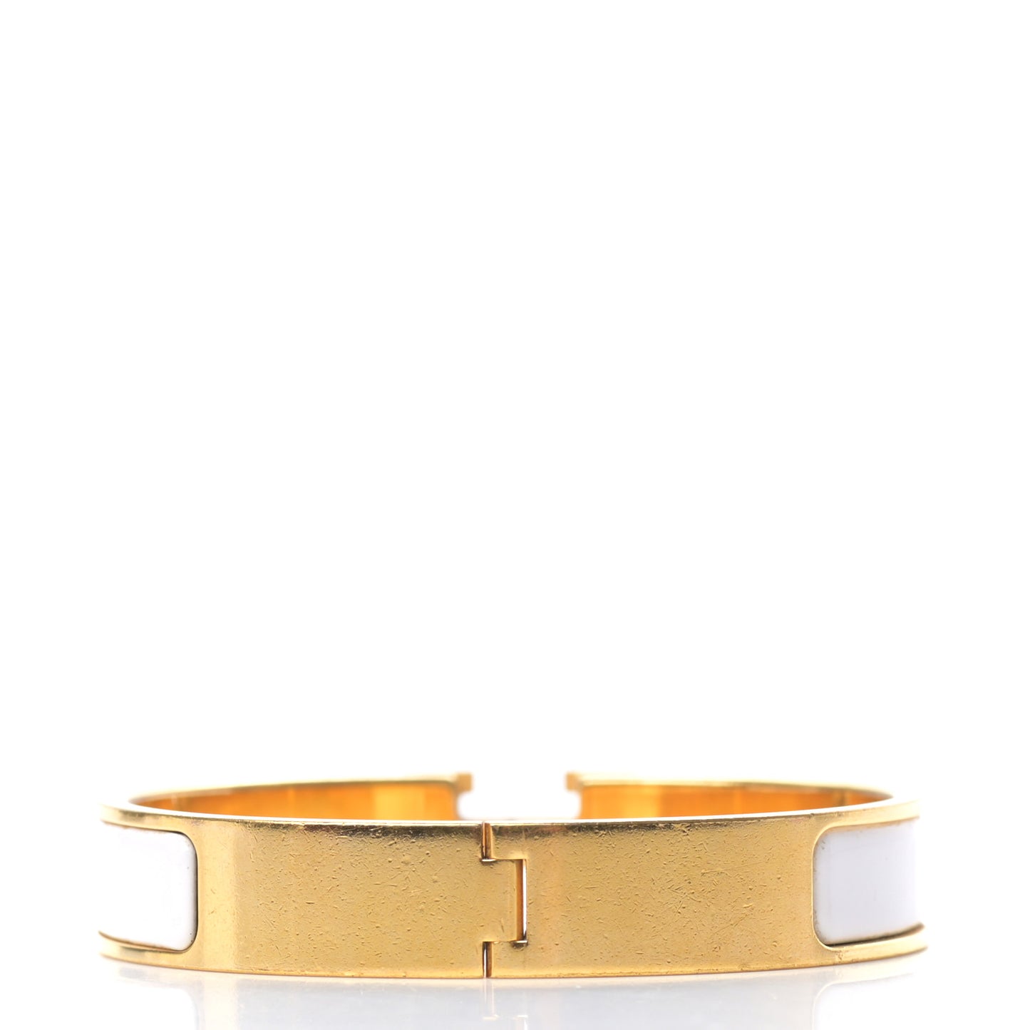 Enamel Narrow Clic Clac H Bracelet PM White