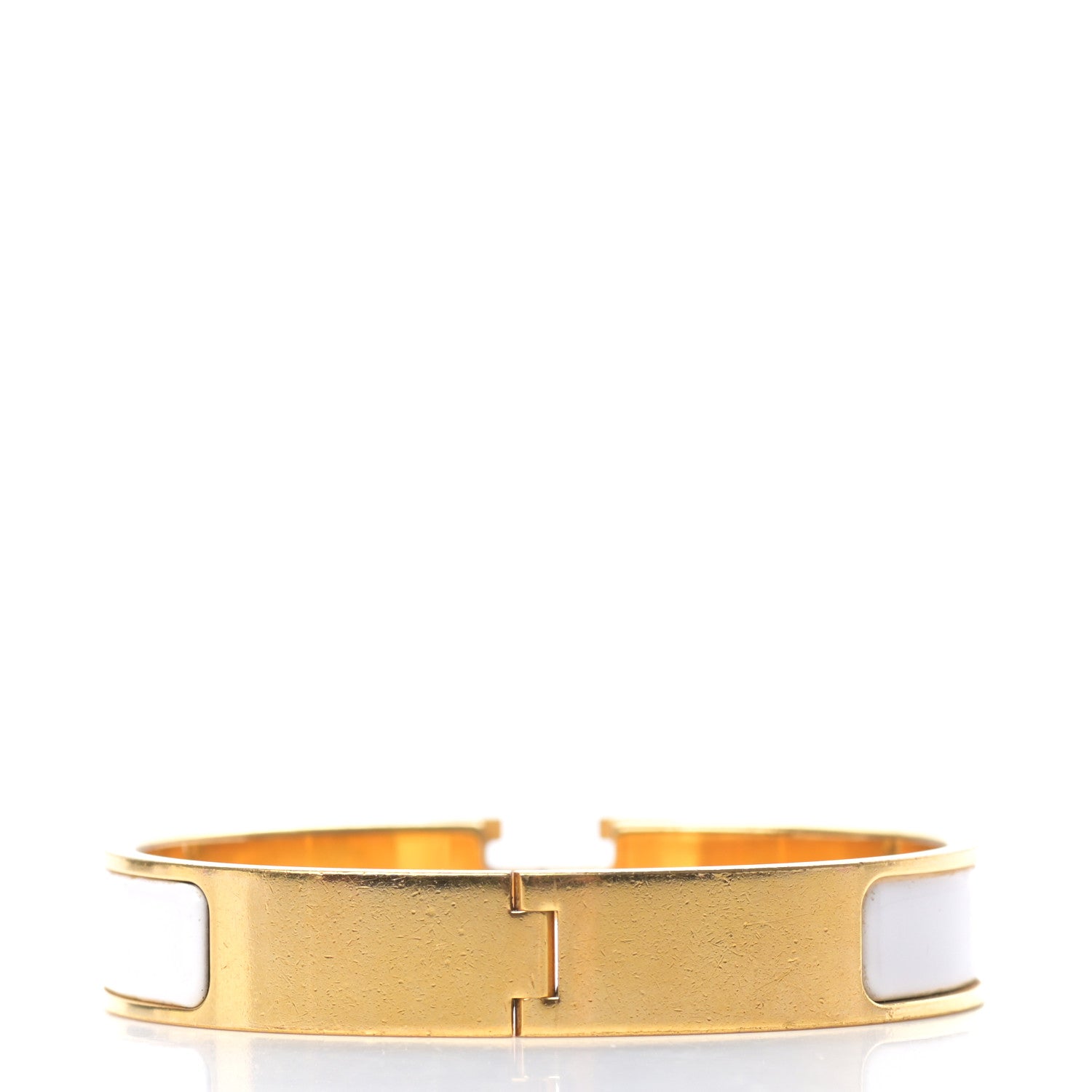 Hermes Enamel Narrow Clic Clac H Bracelet PM White 3 of 4