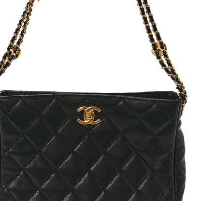 Chanel Caviar Quilted Twist Your Buttons Hobo Black 10 of 12